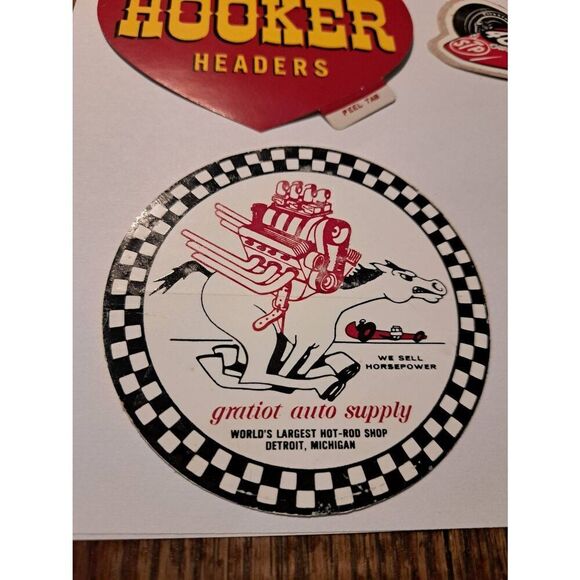 Vintage Original Lot 4 Hot Rod Rat Rod Race Car Decals Stickers Hooker Firestone - Picture 4 of 6